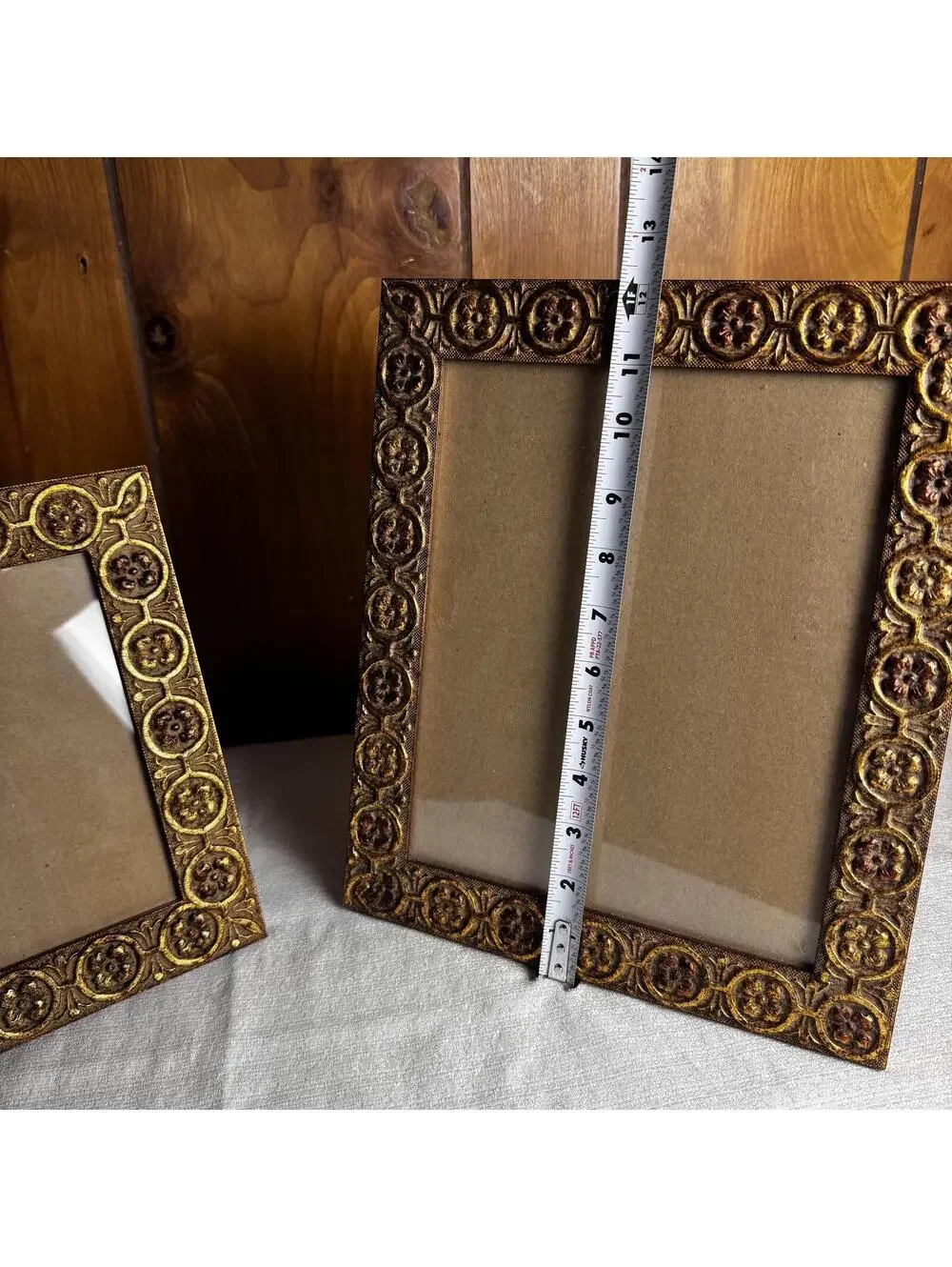 Vintage Martin Aborn Picture Frame Set 5x7 & 8x10 Ornate Gold Bronze